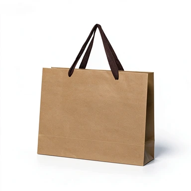 Coated Art Paper Bags-With Black Satin & Twisted Rope Handles, Plain White Kraft Blank Gift Bags For Custom Logo Boutique Packaging
