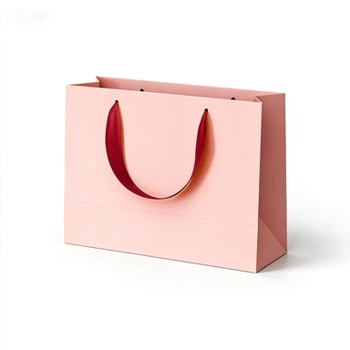 Coated Art Paper Bags-With Twisted Rope & Satin Ribbon Handles, Printed Marble Gloss Gift Bags For Holiday Present Packaging