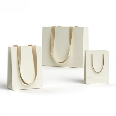 Coated Art Paper Bags-With Optional Satin & Twisted Rope Handles, Multi Color Printed Plain Gift Bags For Cosmetic Shop Wholesale