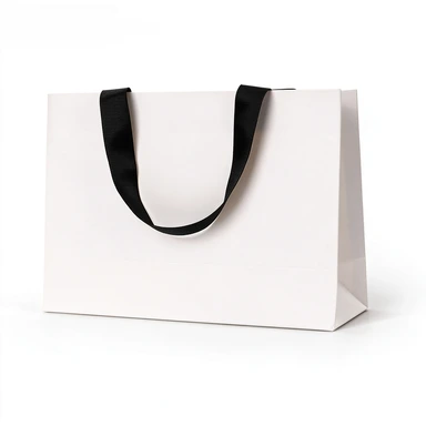 Coated Art Paper Bags-With Matching Wide Satin Ribbon Handles, Glossy Multi-color Luxury Shopping Gift Bags
