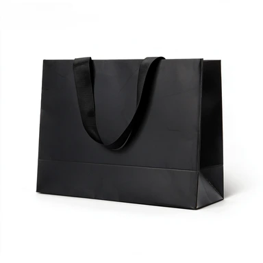 Coated Art Paper Bags-With Matching Wide Satin Ribbon Handles, Glossy Multi-color Luxury Shopping Gift Bags