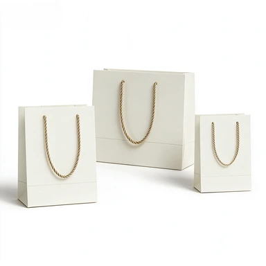 Coated Art Paper Bags-With Optional Satin & Twisted Rope Handles, Multi Color Printed Plain Gift Bags For Cosmetic Shop Wholesale