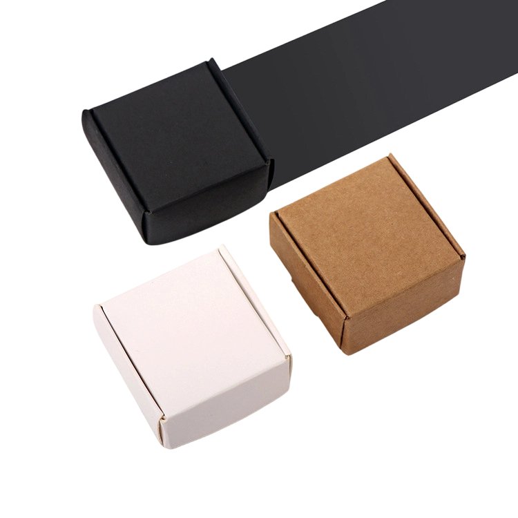 Custom Cardboard Box - Blank Flip top Square Boxes In Brown White Black Custom Logo For Jewelry Packaging