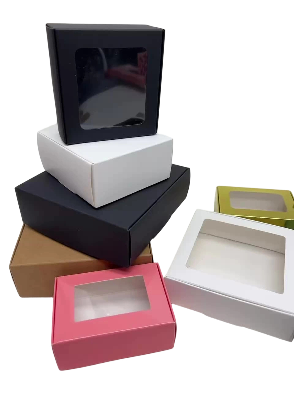 Custom Cardboard Box - PVC Window Paper Boxes Custom Logo Print For Cookie Gift Packaging