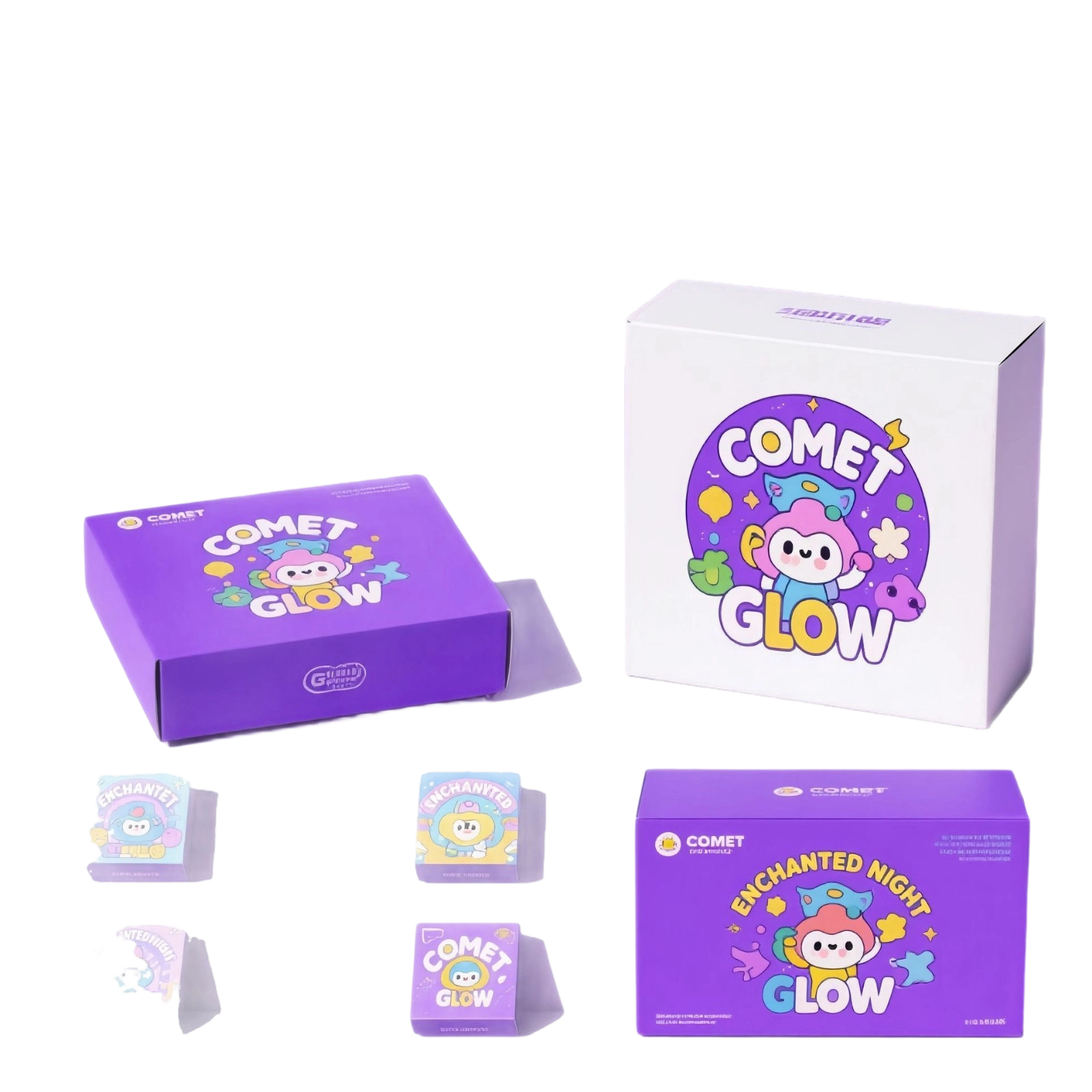 Custom Cardboard Box - Full Color Printed Flip top Boxes Custom Cartoon Art For Toy Blind Gift Packaging