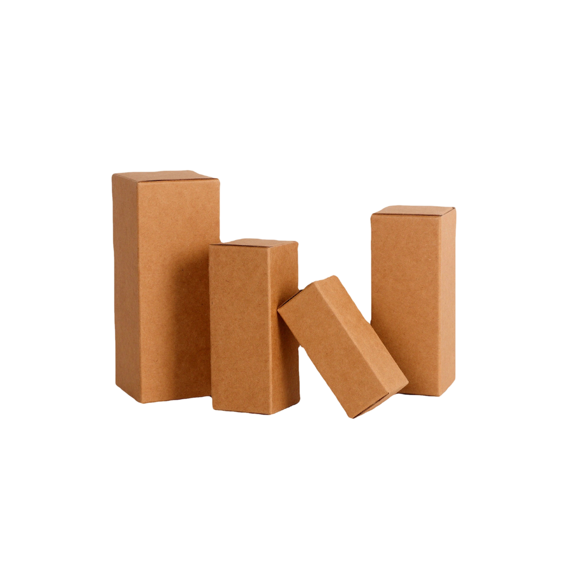 Custom Cardboard Box - Blank Fold up Boxes In Brown White Black Custom Logo For Essential Oil Bottle Packaging