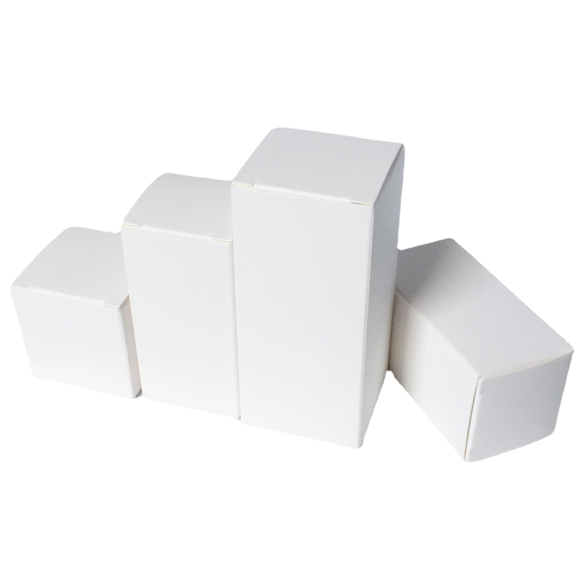 Custom Cardboard Box - White Blank Auto bottom Folding Boxes Custom Logo Print For Essential Oil Bottle Packaging