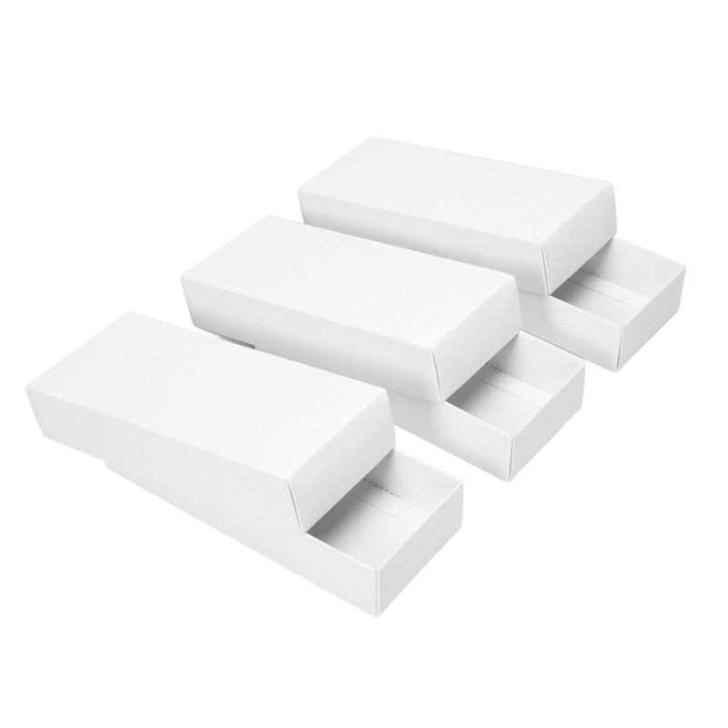 Custom Cardboard Box - Plain White Separate Lid Base Boxes Custom Logo Print For Jewelry Small Gift Packaging