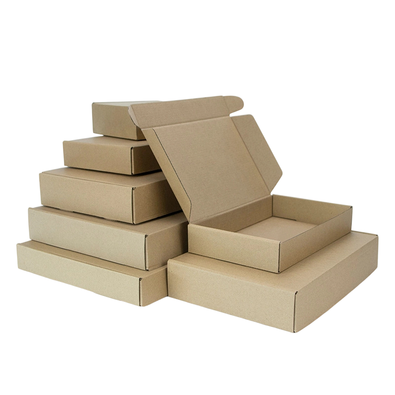 Custom Corrugated Boxes - Blank Kraft White Mailer Boxes Multi Sizes For Apparel Jewelry Cosmetic Shipping Packaging