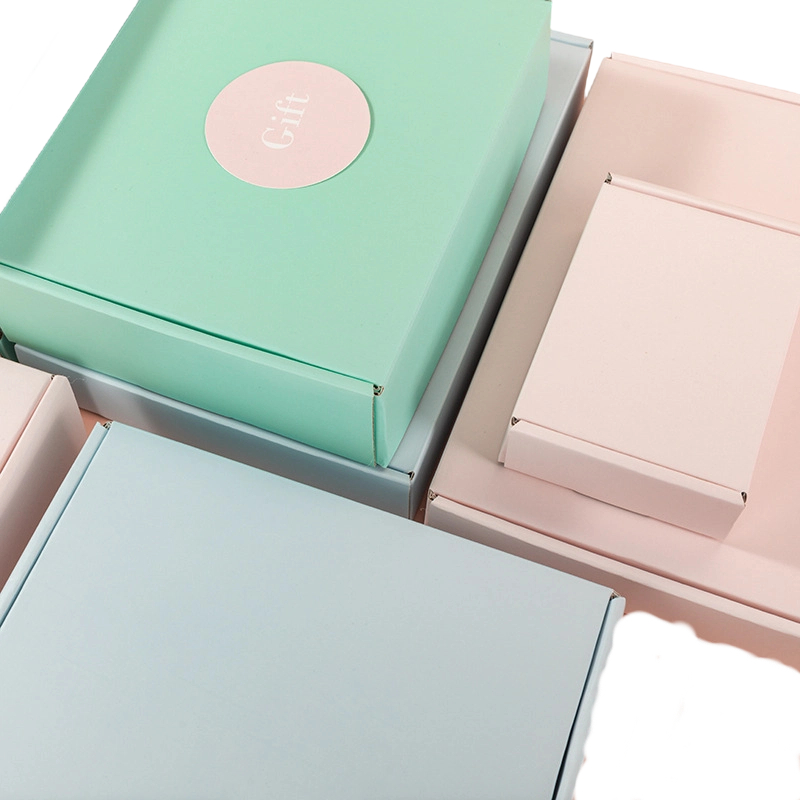 Custom Corrugated Boxes - Pastel Matte Mailer Boxes Custom Silk Liner Sticker Logo Print For Beauty Gift Shipping Packaging