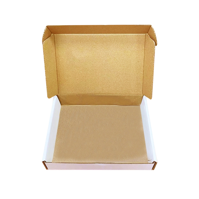 Custom Corrugated Boxes - White Outer Kraft Liner Blank Mailer Boxes Custom Brand Logo Text For General E-commerce Goods Shipping