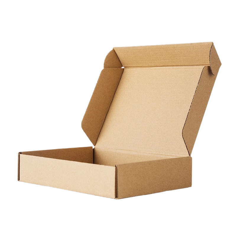 Custom Corrugated Boxes - Blank Natural Kraft Foldable Mailer Boxes Multi Standard Sizes For E-commerce Goods Shipping
