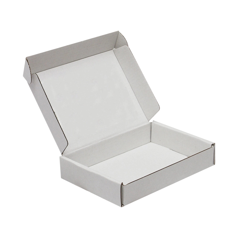 Custom Corrugated Boxes - White Outer Kraft Liner Blank Mailer Boxes Custom Brand Logo Text For General E-commerce Goods Shipping