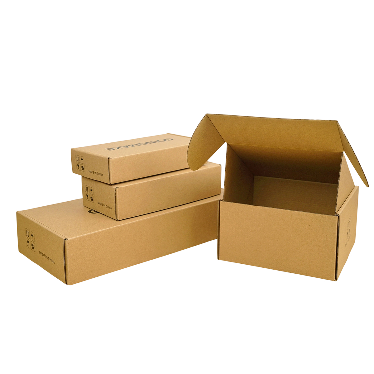 Custom Corrugated Boxes - Blank Kraft Foldable Mailer Boxes Custom Brand Model Shipping Symbol Print For Hardware Tool Packaging