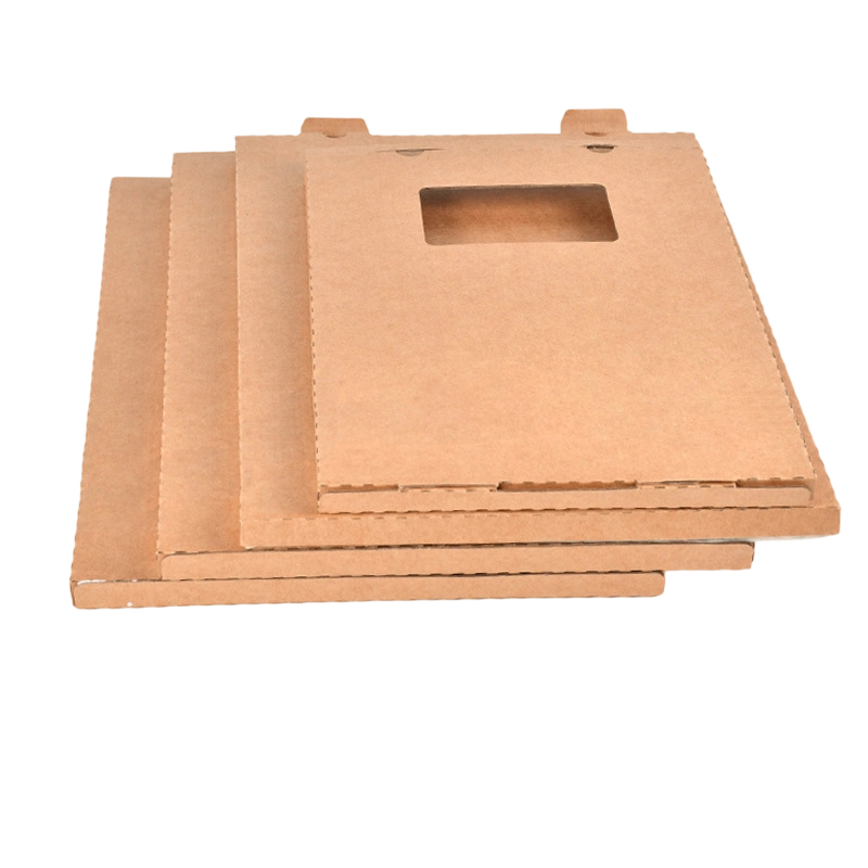 Custom Corrugated Boxes - Blank Natural Kraft Foldable Mailer Boxes With Optional Window Cutout For Small Goods Shipping