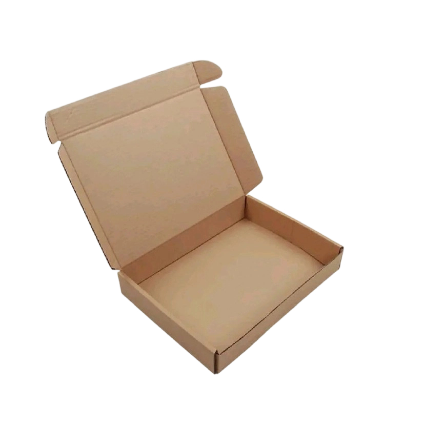 Custom Corrugated Boxes - Blank Natural Kraft Mailer Boxes Custom Brand Text Contact Info Print For Small Electronics Packaging