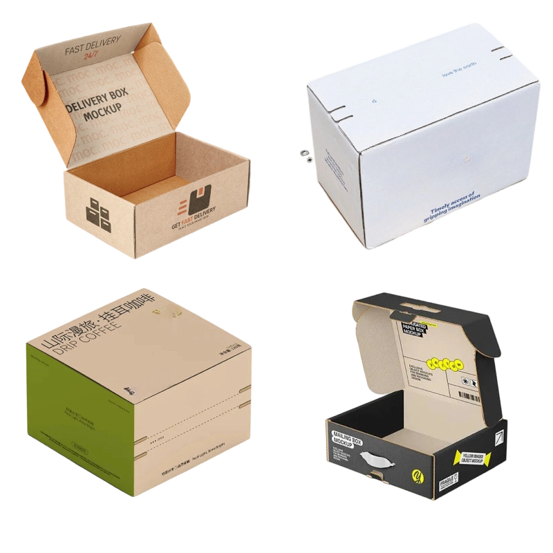 Custom Corrugated Boxes - Tear Strip Zip Mailer Boxes Multi Colors Custom Logo Print For Cosmetic Apparel Shipping Packaging