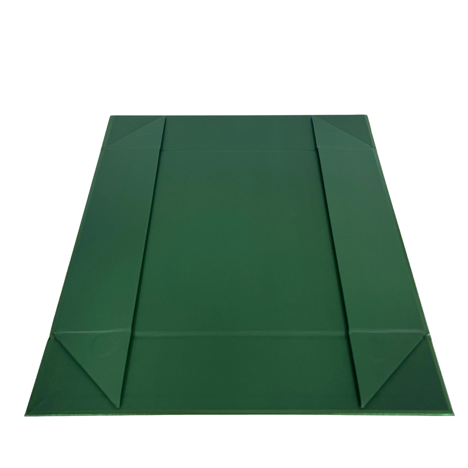 Custom Rigid Box - Magnetic Closure Flat Foldable Dark Green Gift Box With Gold Foil Logo For Arabic Thobe Clothing Packaging