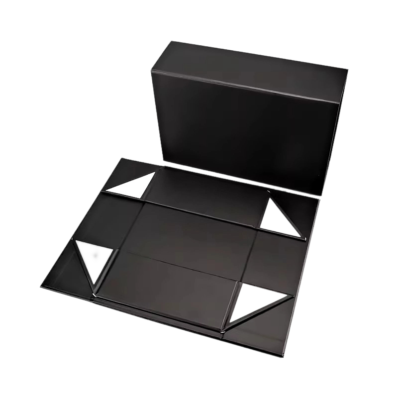 Custom Rigid Box - Magnetic Closure Flat Foldable Multi Color Gift Box For Cosmetic Apparel Packaging