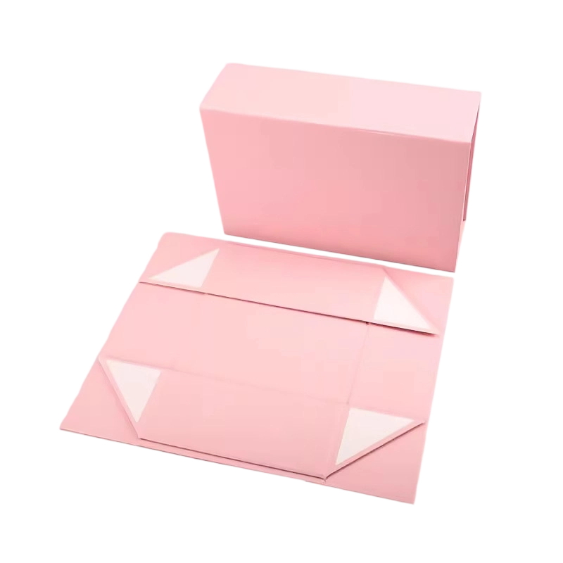 Custom Rigid Box - Magnetic Closure Flat Foldable Multi Color Gift Box For Cosmetic Apparel Packaging
