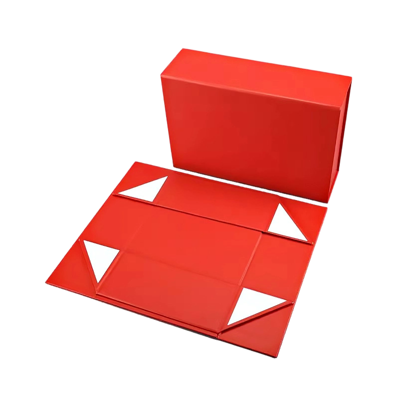 Custom Rigid Box - Magnetic Closure Flat Foldable Multi Color Gift Box For Cosmetic Apparel Packaging