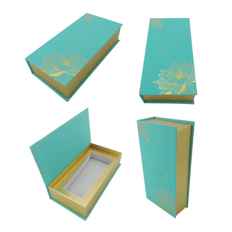 Custom Rigid Box - Magnetic Closure Long Hard Gift Box With Custom EVA Insert For Serum Skincare Bottle Packaging