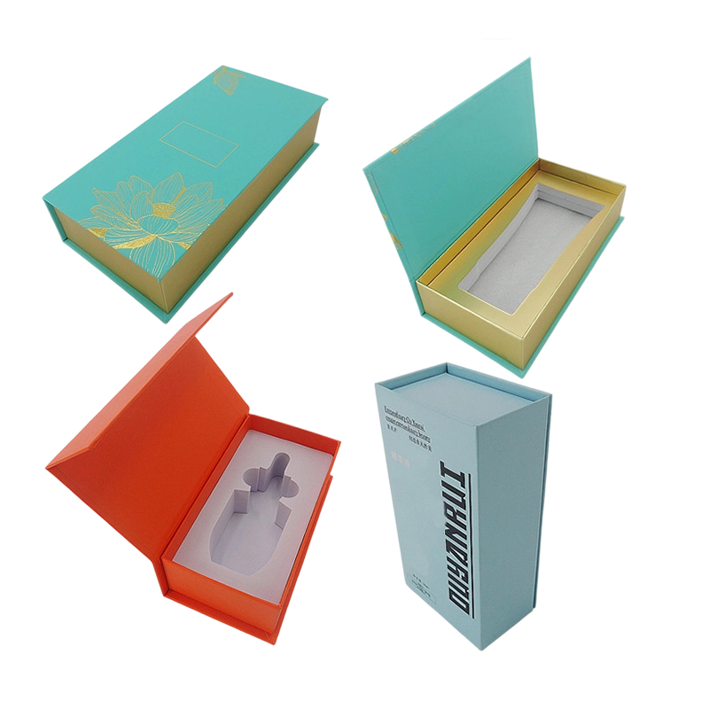 Custom Rigid Box - Magnetic Closure Long Hard Gift Box With Custom EVA Insert For Serum Skincare Bottle Packaging