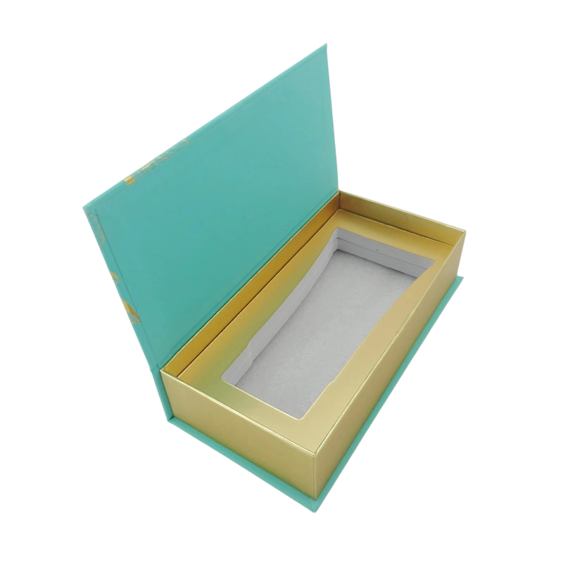 Custom Rigid Box - Magnetic Closure Long Hard Gift Box With Custom EVA Insert For Serum Skincare Bottle Packaging