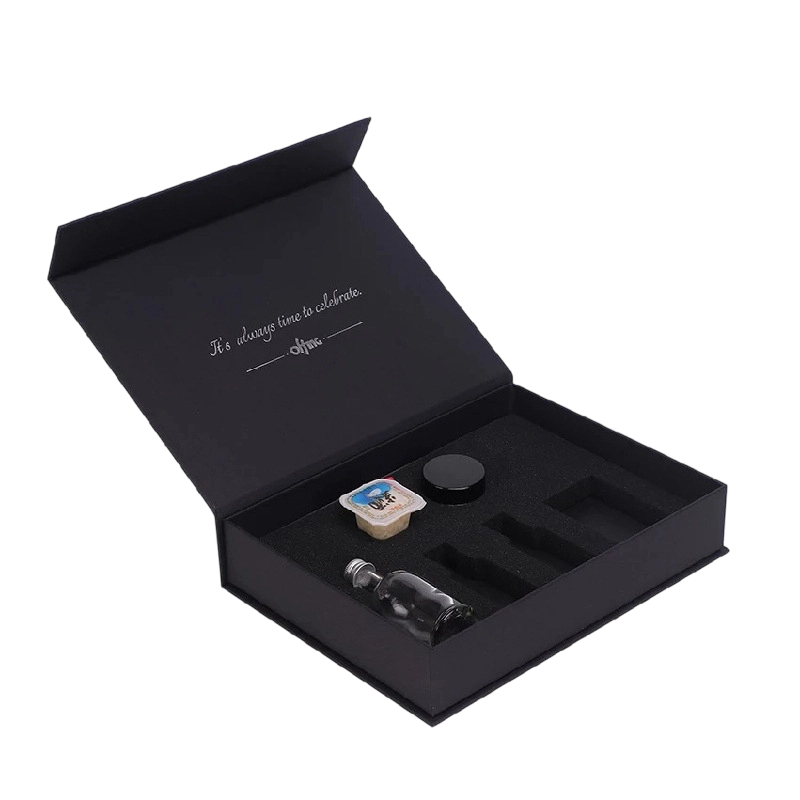 Custom Rigid Box - Magnetic Closure Matte Black Hard Box With Custom Cut EVA Insert For Electronic Device Packaging