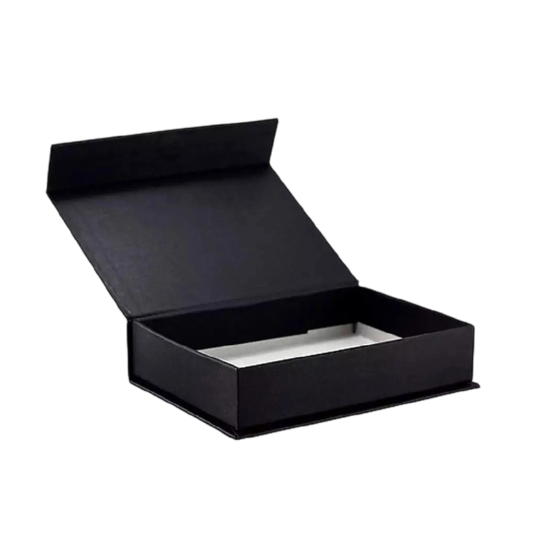 Custom Rigid Box - Magnetic Closure Matte Black Hard Box With Custom Cut EVA Insert For Electronic Device Packaging