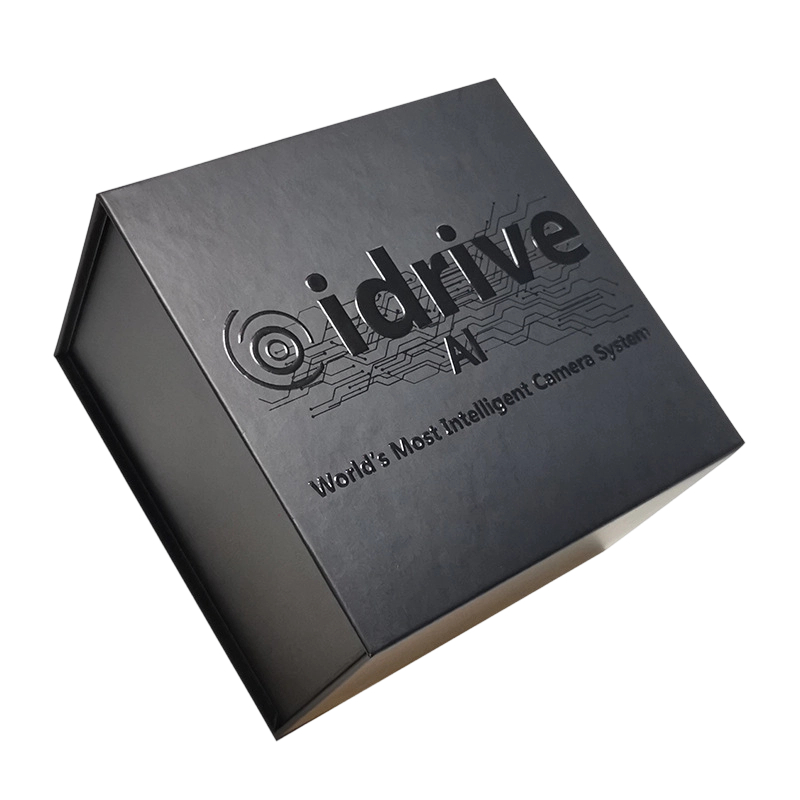 Custom Rigid Box - Magnetic Closure Matte Black Hard Box With Custom Cut EVA Insert For Electronic Device Packaging