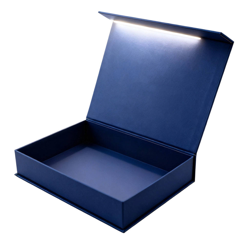 Custom Rigid Box - Magnetic Closure Matte Hard Gift Box With Custom Gold Border Logo For Luxury Business Packaging