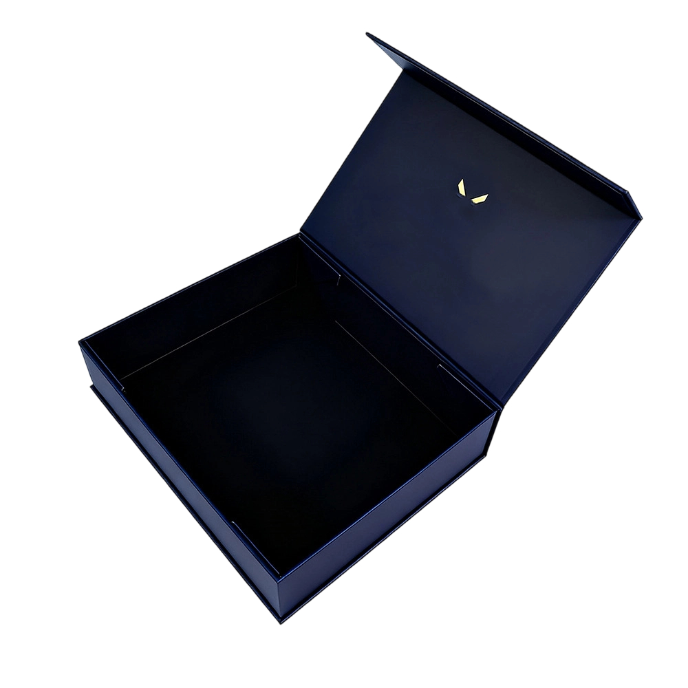 Custom Rigid Box - Magnetic Closure Matte Hard Gift Box With Custom Gold Border Logo For Luxury Business Packaging