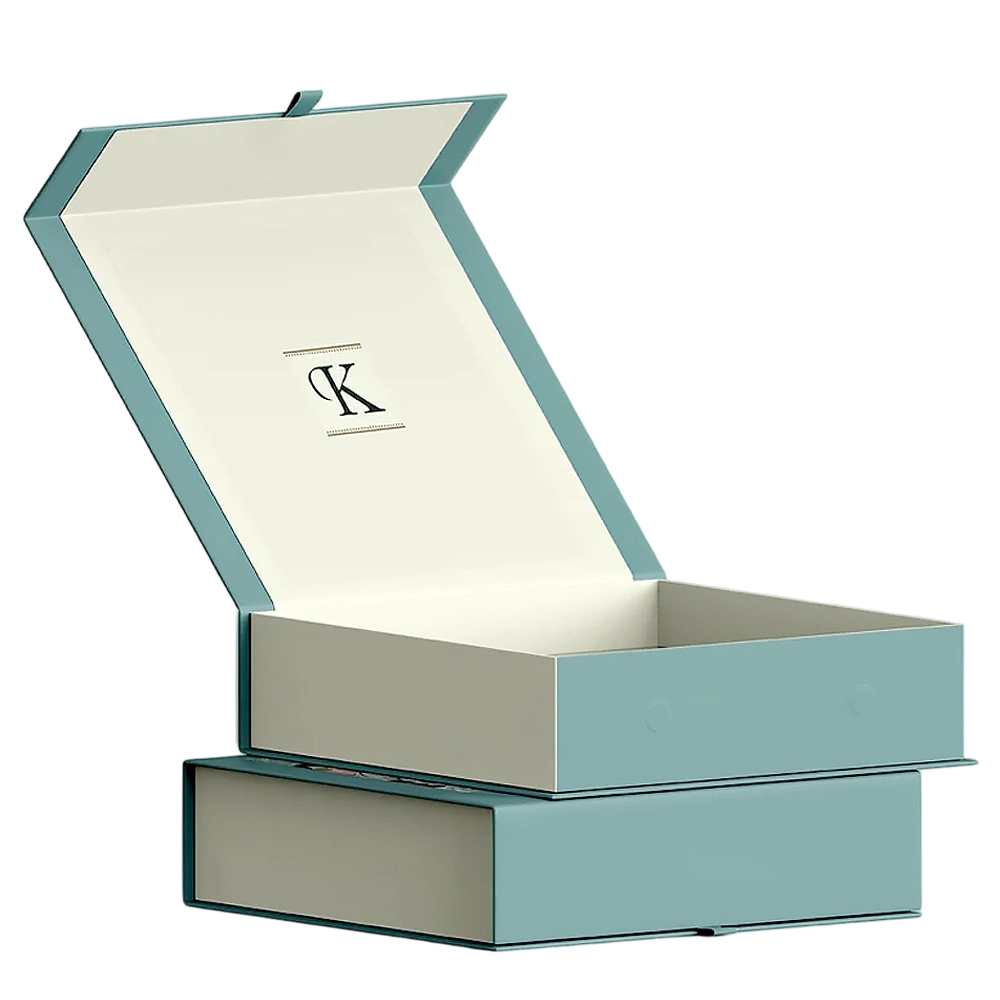Custom Rigid Box - Magnetic Closure Mint Green Gift Box With Custom Floral & Monogram Logo Print – Inspire