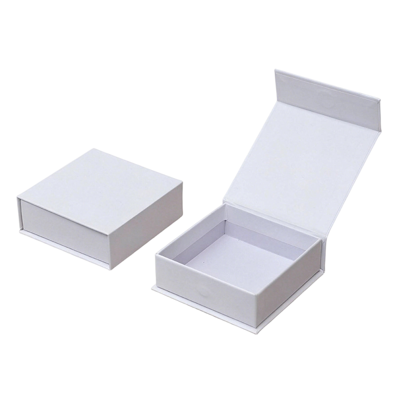 Custom Rigid Boxes - Magnetic Closure White Jewelry Packaging For Bracelet Ring Storage