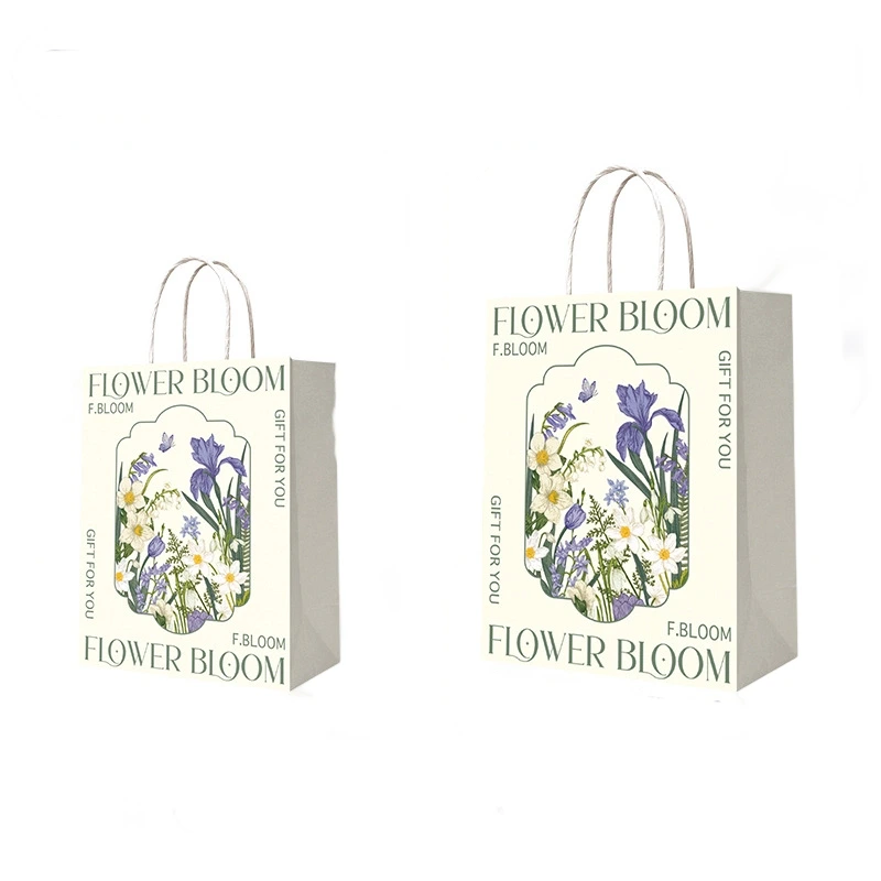 Kraft Paper Bags-Season themed Gift Bags With Twisted paper Handles Custom Logo For Holiday gift Packaging