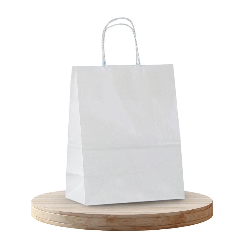 Kraft Paper Bags-With Twisted paper Handles, Plain Colored Custom Logo Shopping Gift Packaging Bags