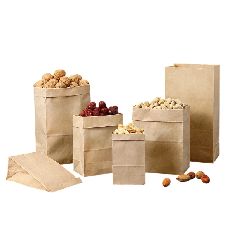 Kraft Paper Bags-Without Handles, Food grade Open top Pouches For Bread Nut Fruit Dry food Packaging