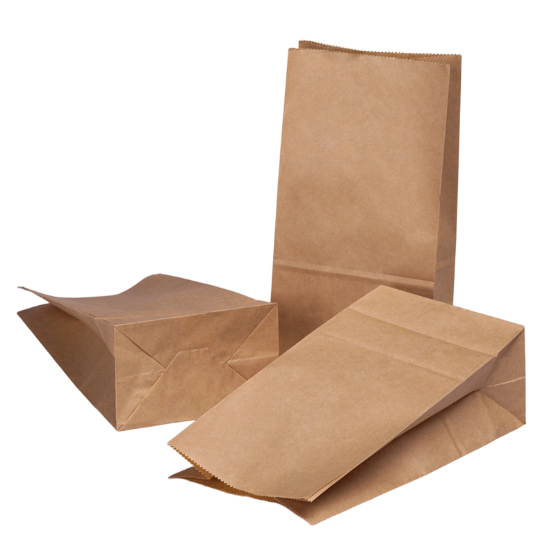 Kraft Paper Bags - Brown Food grade Paper Bags Custom Logo Print For Bread Packaging
