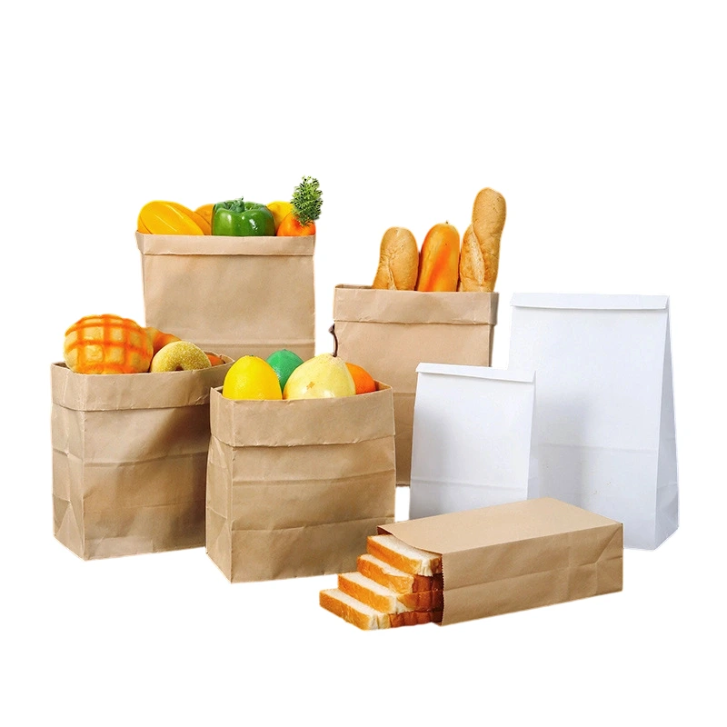 Kraft Paper Bags-Without Handles, Food grade Open top Pouches For Bread Nut Fruit Dry food Packaging