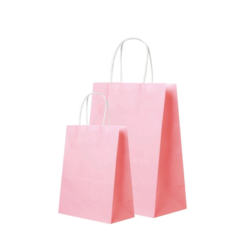 Kraft Paper Bags-With Twisted paper Handles, Gold trimmed Colorful Gift Paper Bags For Present giving