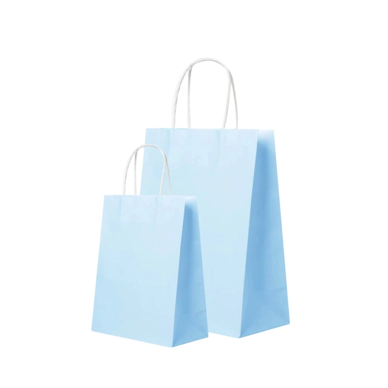 Kraft Paper Bags-With Twisted paper Handles, Gold trimmed Colorful Gift Paper Bags For Present giving