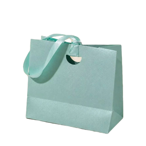 Special Craft Paper Bags - Multi-color Blank Matte Craft Gift Bags With Round Hole Satin Ribbon Handles For Wedding Favor Packing