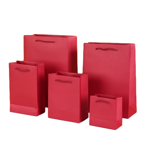 Special Craft Paper Bags - Matching Twisted Paper Rope Matte Solid Color Tote Packaging For Apparel Cosmetic Store Wholesale