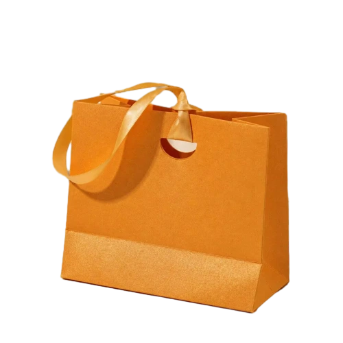 Special Craft Paper Bags - Multi-color Blank Matte Craft Gift Bags With Round Hole Satin Ribbon Handles For Wedding Favor Packing