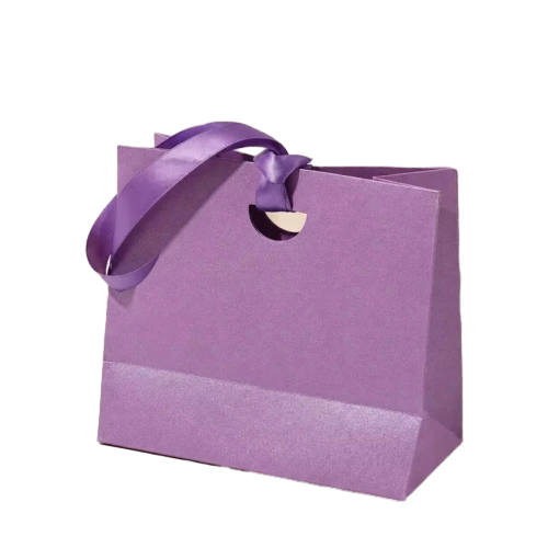 Special Craft Paper Bags - Multi-color Blank Matte Craft Gift Bags With Round Hole Satin Ribbon Handles For Wedding Favor Packing