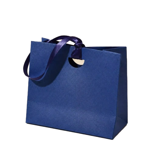 Special Craft Paper Bags - Multi-color Blank Matte Craft Gift Bags With Round Hole Satin Ribbon Handles For Wedding Favor Packing