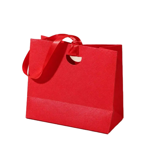 Special Craft Paper Bags - Multi-color Blank Matte Craft Gift Bags With Round Hole Satin Ribbon Handles For Wedding Favor Packing