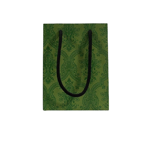 Special Craft Paper Bags - Vintage Paisley Full Print Black Twisted Rope Gift Tote Packaging For Cosmetic Jewelry Wholesale