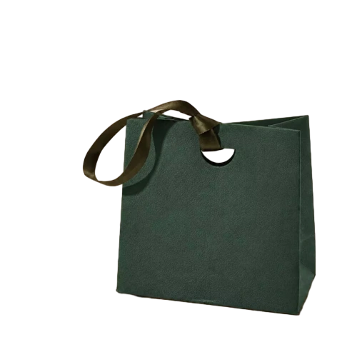 Special Craft Paper Bags - Multi-color Blank Matte Craft Gift Bags With Round Hole Satin Ribbon Handles For Wedding Favor Packing